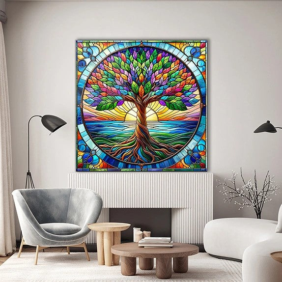 Colorful Tree of Life Glass Wall Art – Tree of Life Wall Arts