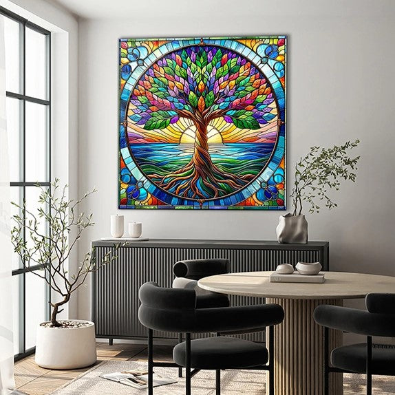 Colorful Tree of Life Glass Wall Art – Tree of Life Wall Arts