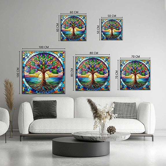 Colorful Tree of Life Glass Wall Art – Tree of Life Wall Arts