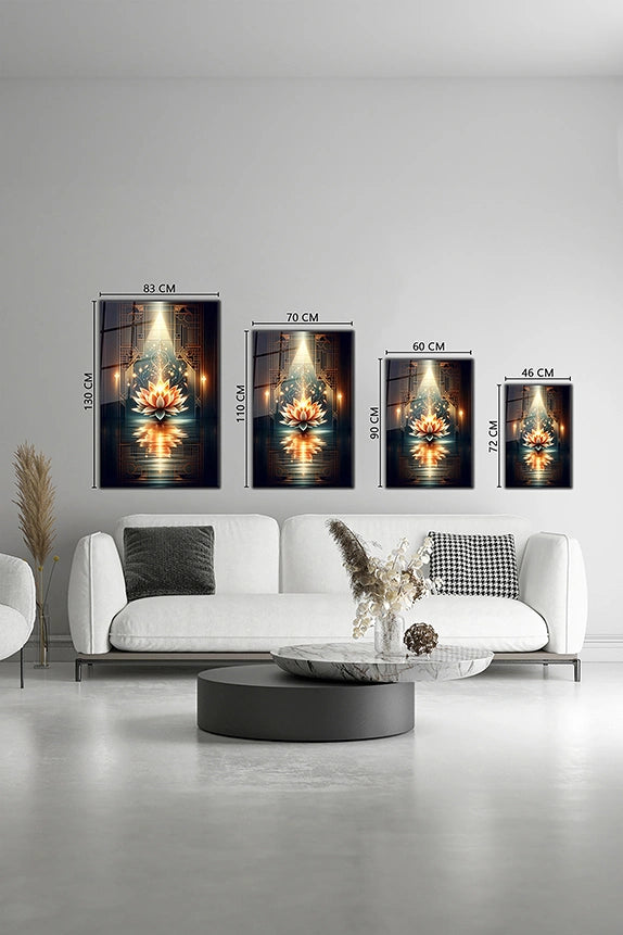 Lotus Flower Spiritual Glass Wall Art - Spiritual Wall Arts