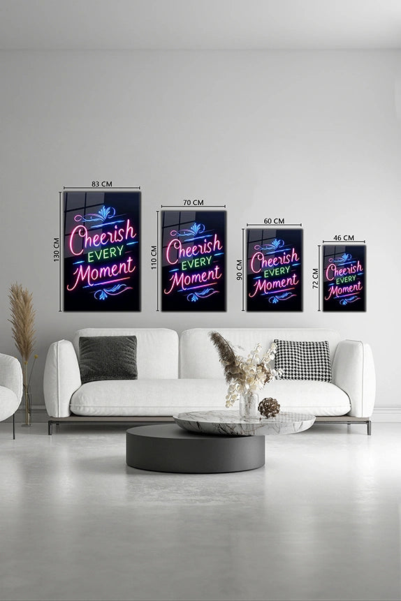 Cheerish Every Moment Glass Wall Art - Motivational Wall Arts
