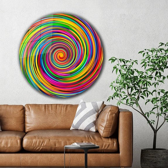 Colorful Swirl Glass Wall Art – Abstract Wall Arts