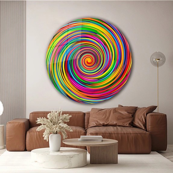 Colorful Swirl Glass Wall Art – Abstract Wall Arts