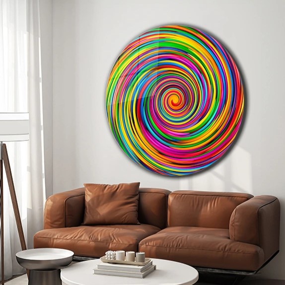 Colorful Swirl Glass Wall Art – Abstract Wall Arts