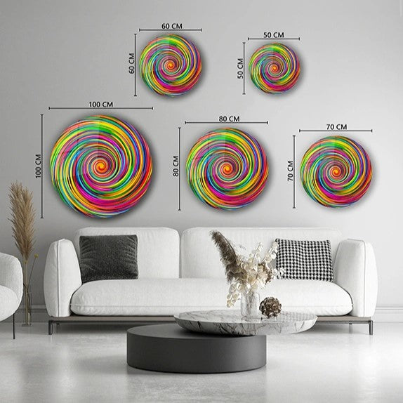 Colorful Swirl Glass Wall Art – Abstract Wall Arts